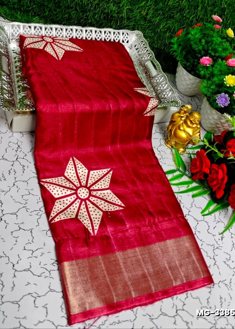 Traditional Look Malgudi Silk Saree Lightweight Silk Blend Sare - RED