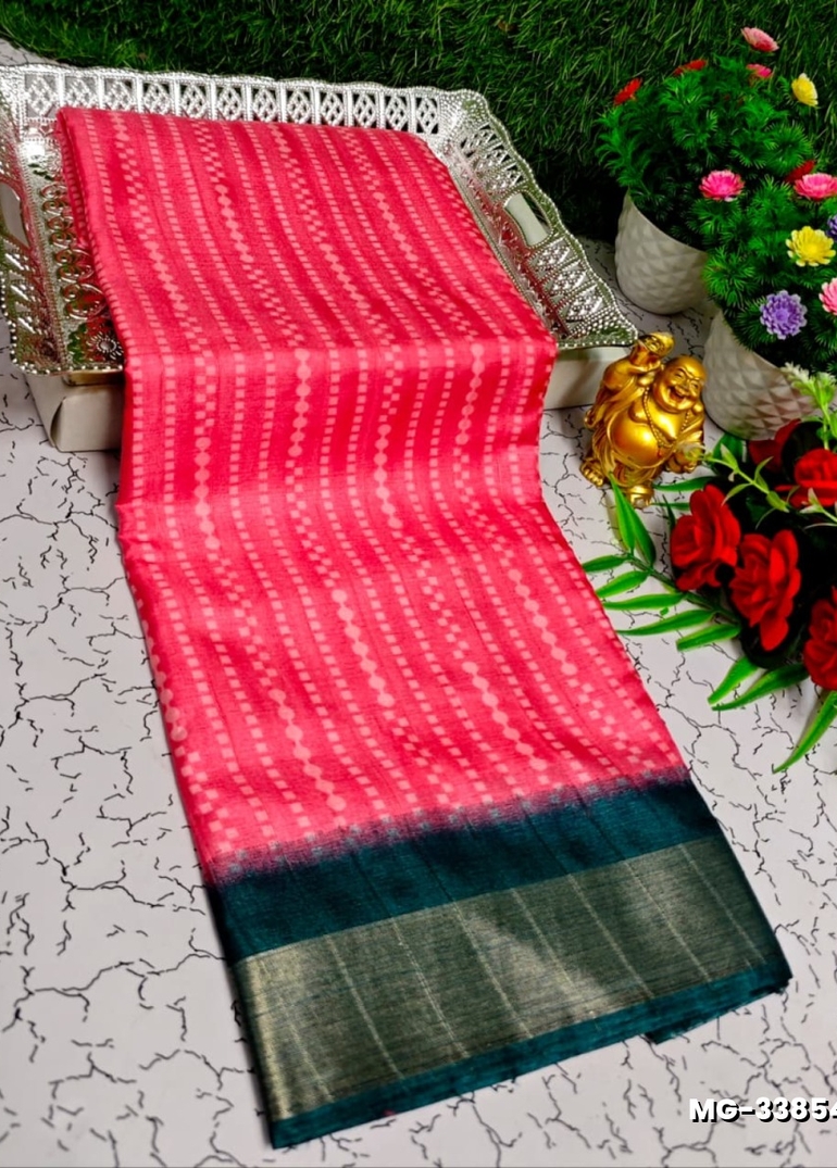 Traditional Look Malgudi Silk Saree Lightweight Silk Blend Sare - LIGHT PINK