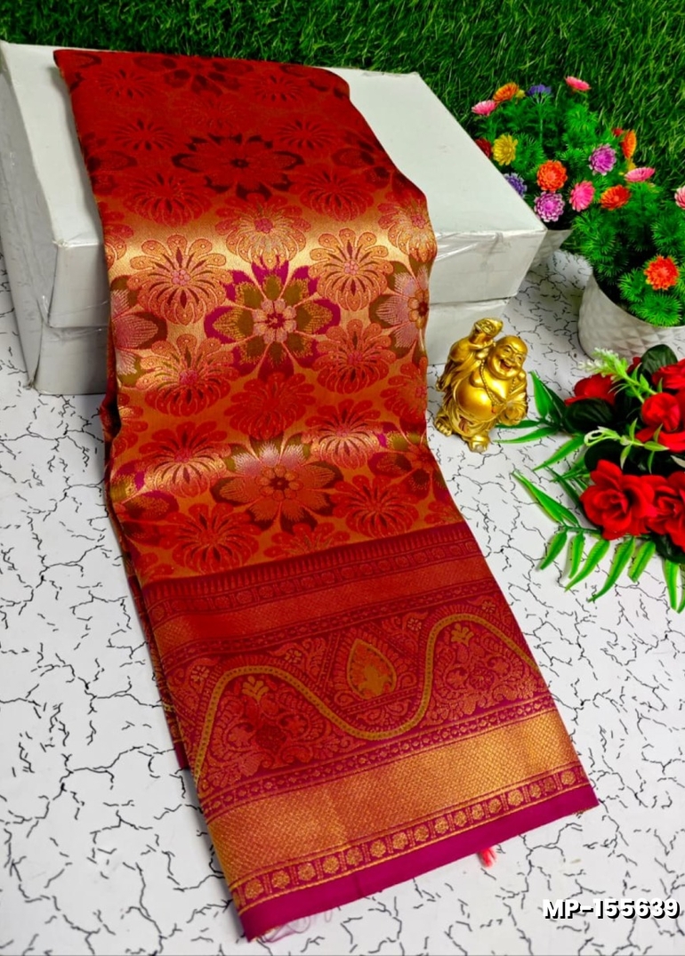 Bridal silk gold silvar and copper zari weave and wedding art silk suba muhurtha pattu sarees - VADAMALLI (2)