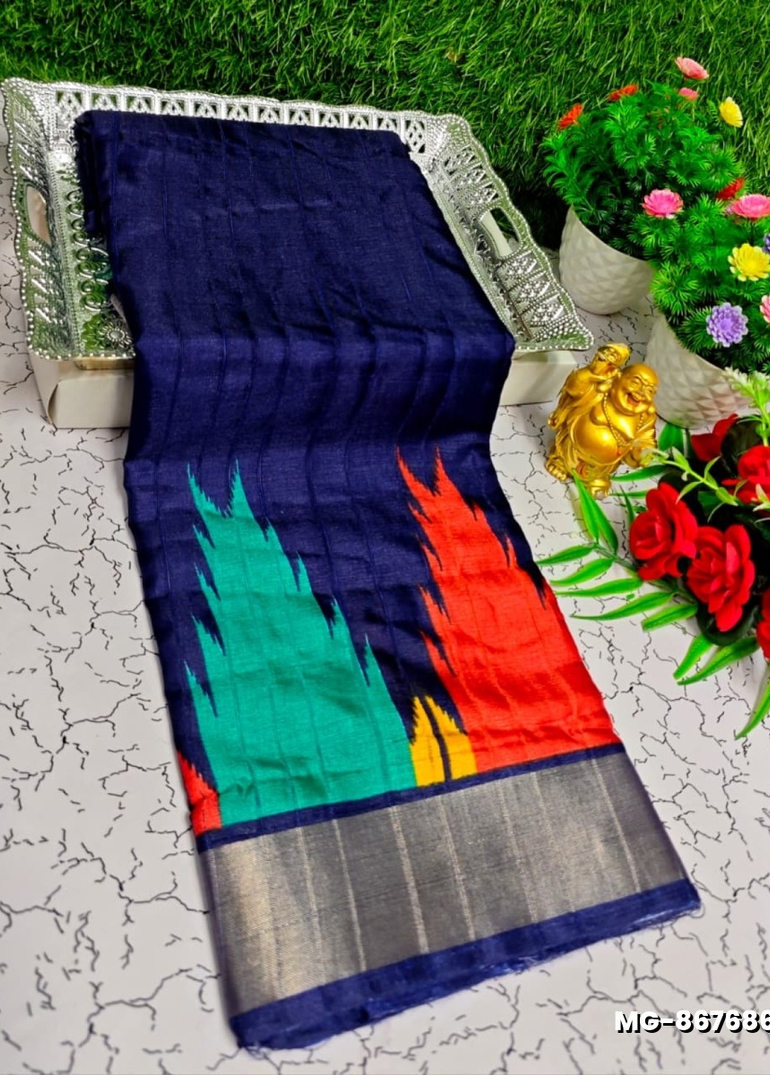 Traditional Look Malgudi Silk Saree Lightweight Silk Blend Saree - R BLUE