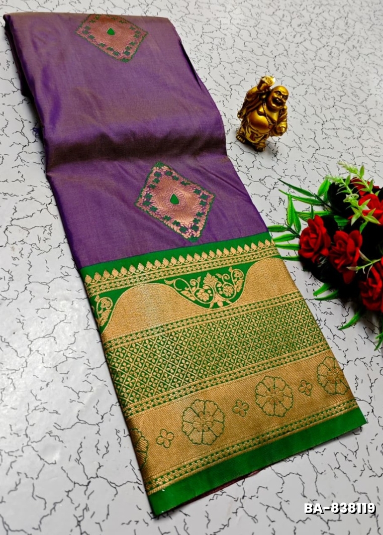 1000 Butta premium Soft Silk Saree weddings, festivals, traditional Wear - LEVENDOR
