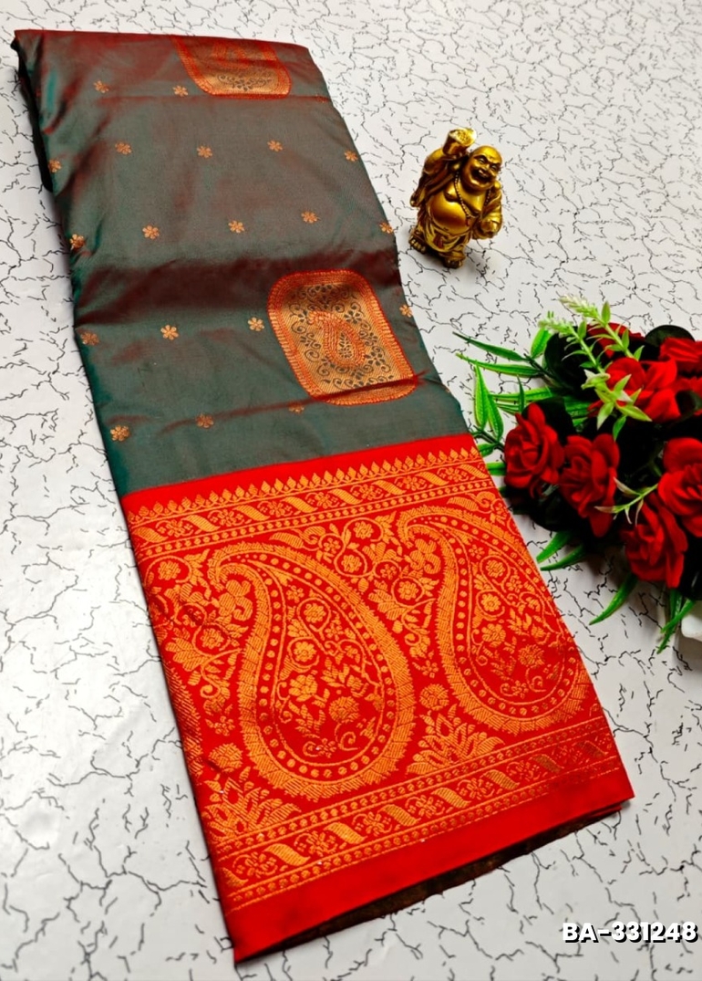 1000 Butta premium Soft Silk Saree weddings, festivals, traditional Wear - LIGHT COLOUR