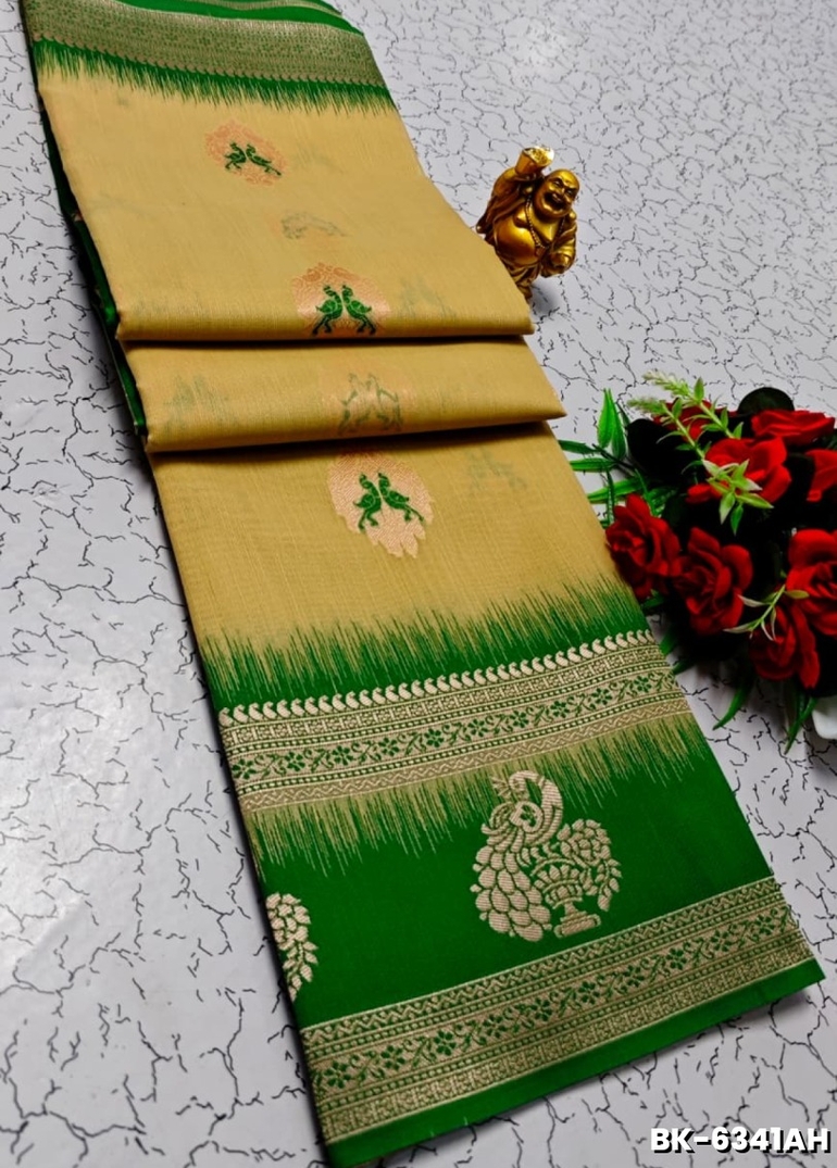 Banaras with our banarasi cotton fabric — a beautiful fusion of classic artistry and breathable comfort wear saree - SANDLE