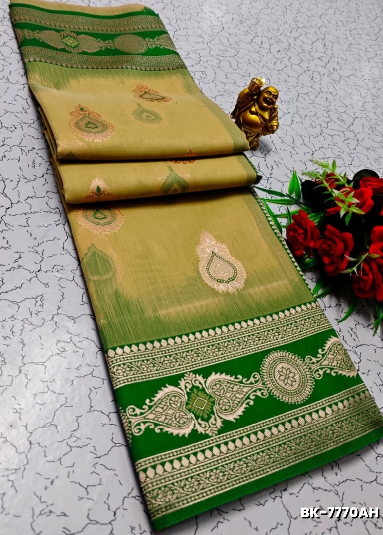 Banarasi with our banarasi cotton fabric — a beautiful fusion of classic artistry and breathable comfort wear saree - SANDLE