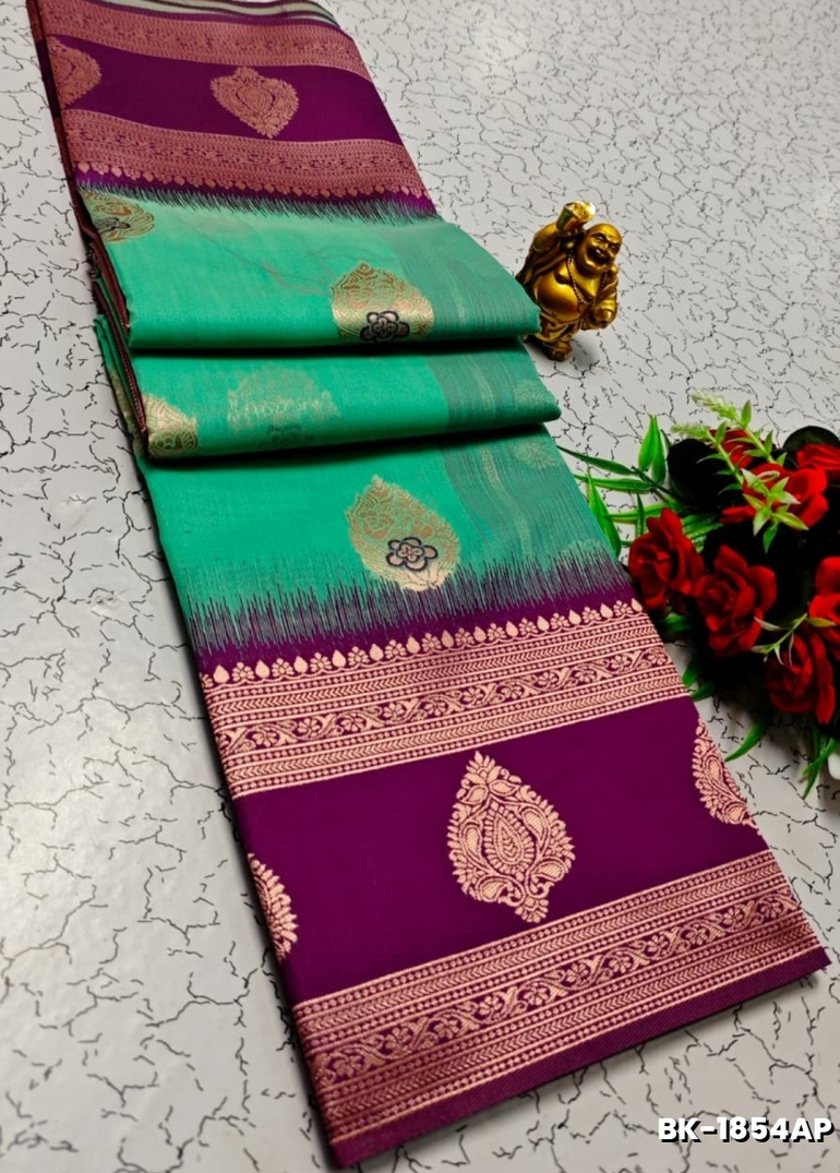 Banarasi with our banarasi cotton fabric — a beautiful fusion of classic artistry and breathable comfort wear saree - REXONA (1)