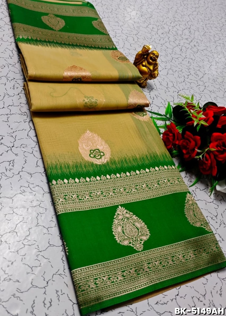 Banarasi with our banarasi cotton fabric — a beautiful fusion of classic artistry and breathable comfort wear saree - SANDLE (2)