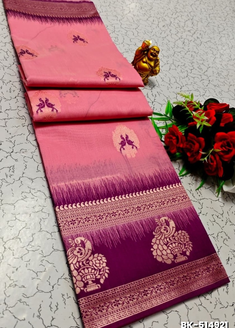 Banarasi with our banarasi cotton fabric — a beautiful fusion of classic artistry and breathable comfort wear saree - BABY PINK (2)