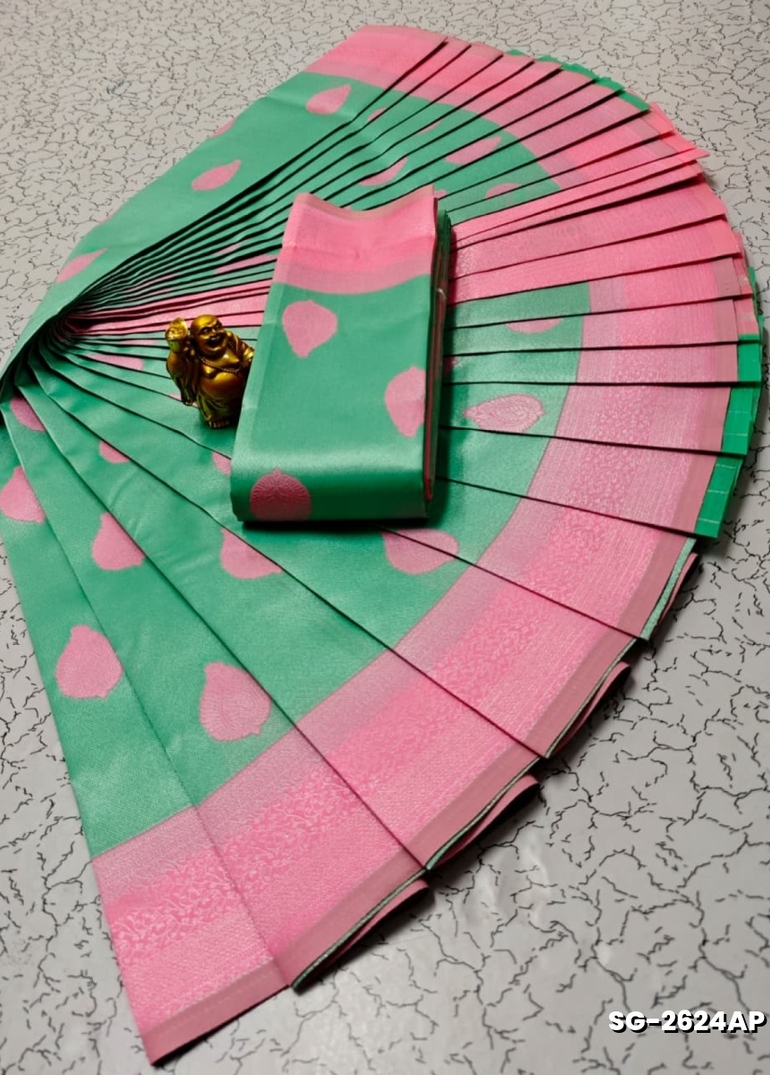 Premium kubera pattu saree rapier fancy  light weight silk type sarees flower design function wear - REXONA (1)