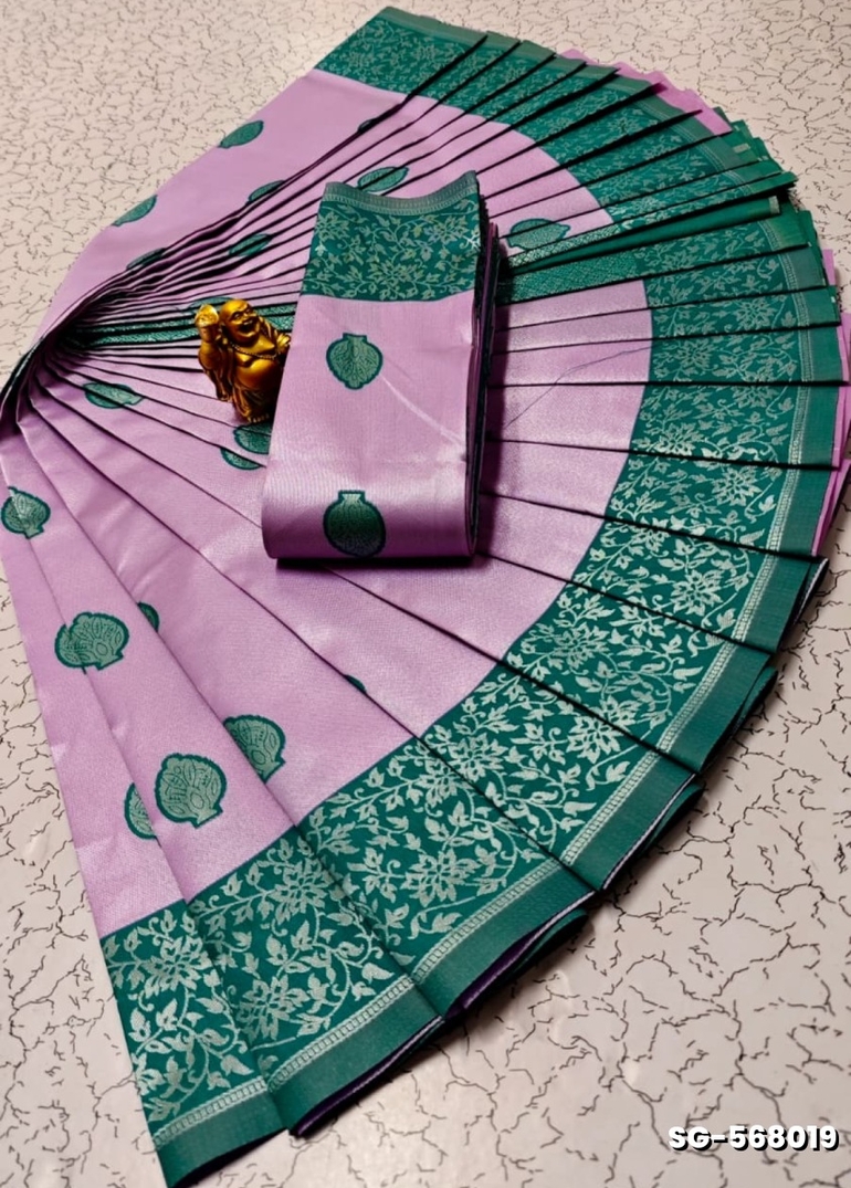 Premium kubera pattu saree rapier fancy  light weight silk type sarees flower design function wear - LEVENDOR (1)