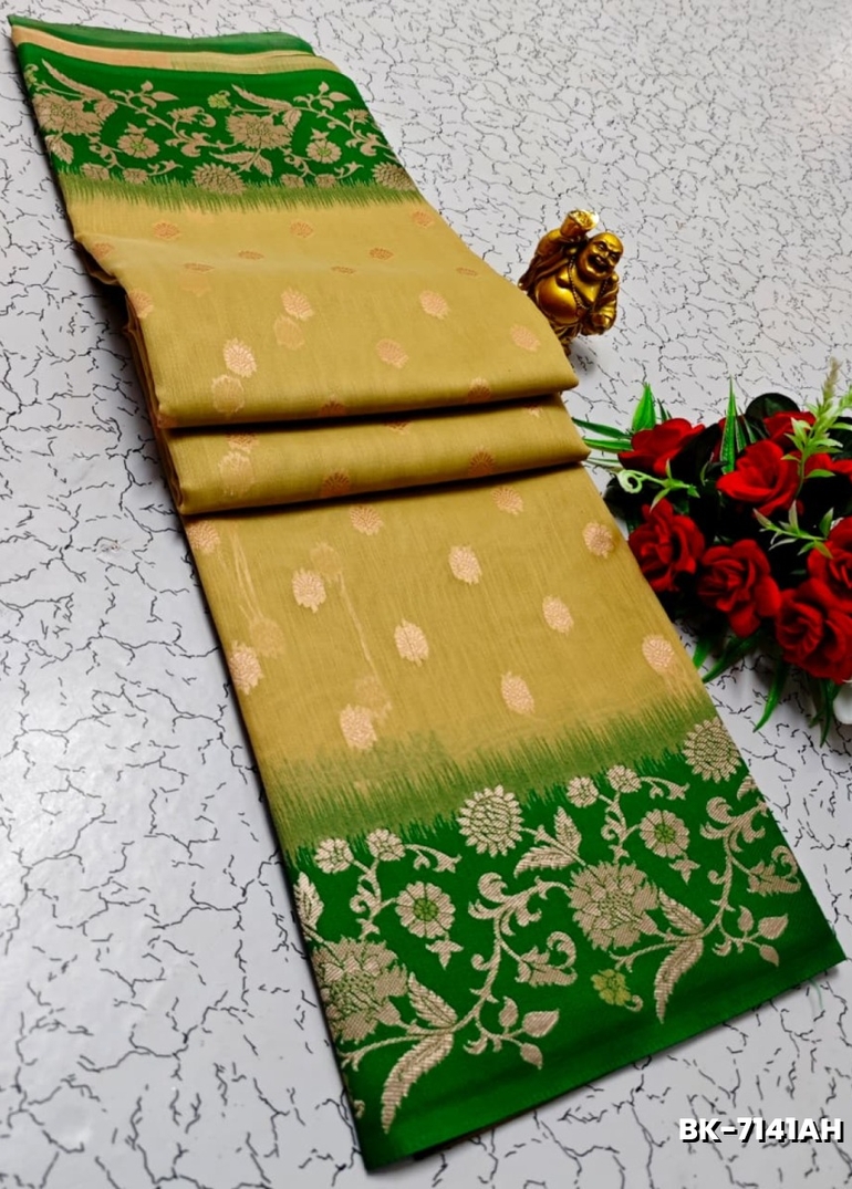 Banarasi with our banarasi cotton fabric — a beautiful fusion of classic artistry and breathable comfort wear saree - SANDLE (3)
