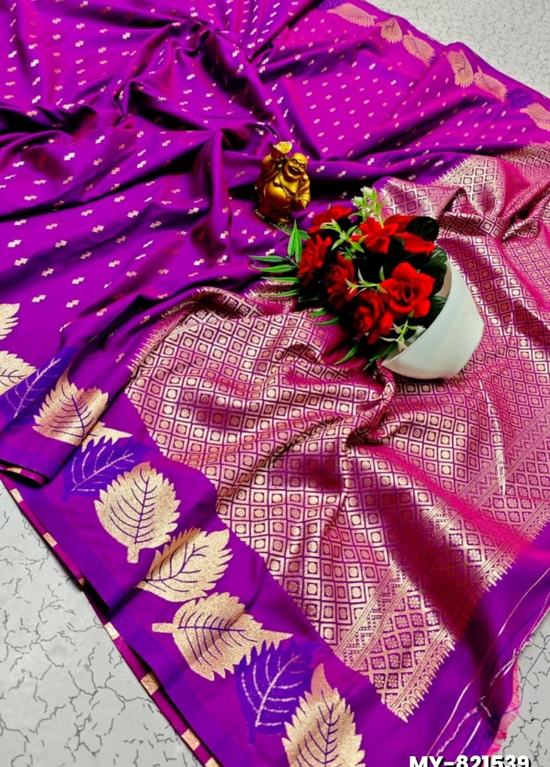 Premium Quality Mulberry Soft Silk Saree with All-Over Zari Buttas - VADAMALLI
