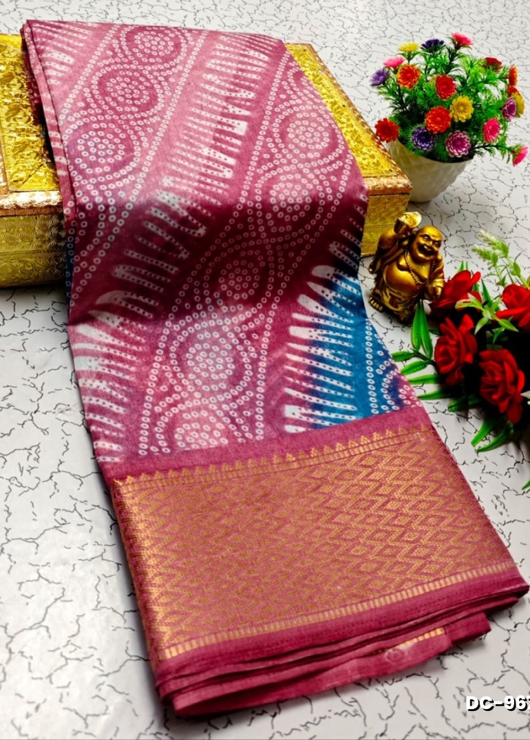 Dailywear cotton sarees all over body peacock designpattern design premium look lightweight comfortable wear - ONIYAN PINK