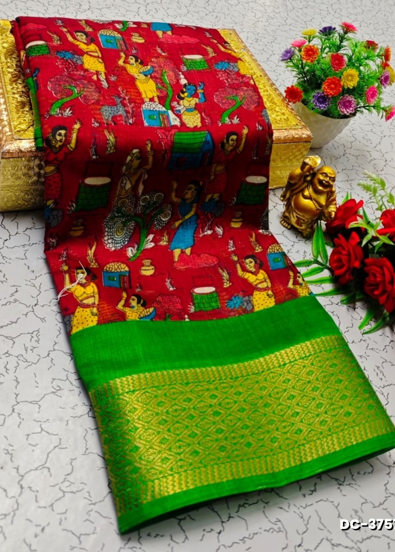 Dailywear cotton sarees all over body peacock designpattern design premium look lightweight comfortable wear - BROWN COLOUR