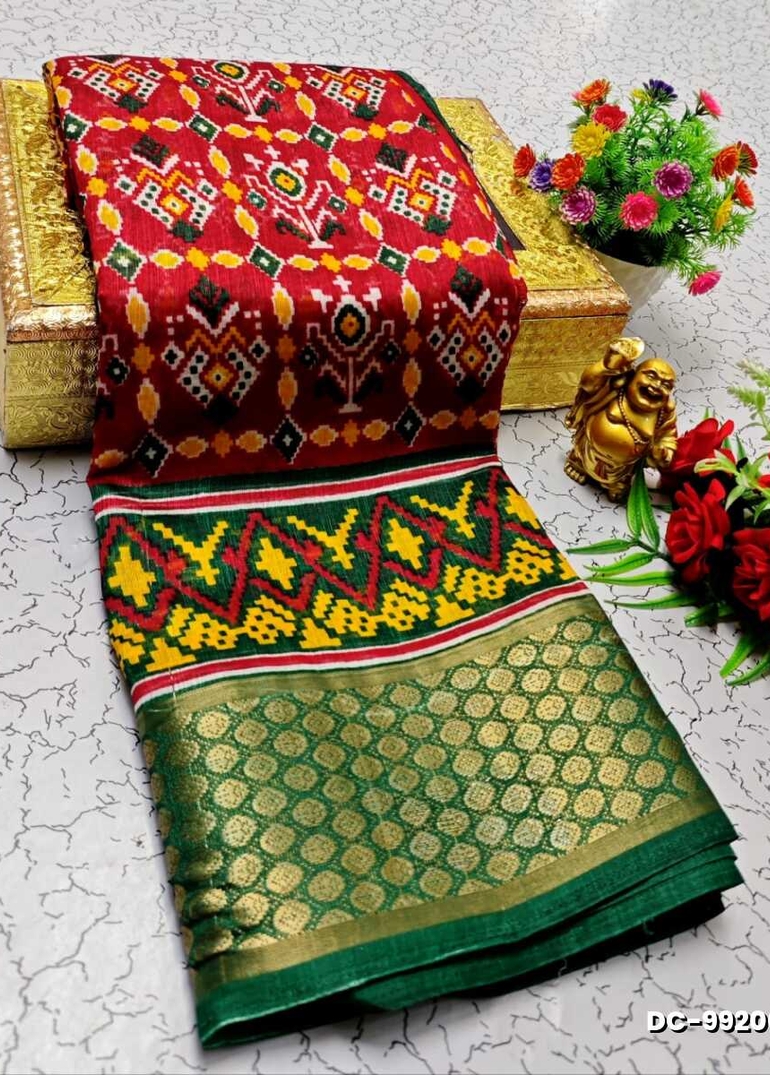 Dailywear cotton sarees all over body peacock designpattern design premium look lightweight comfortable wear - RED (1)