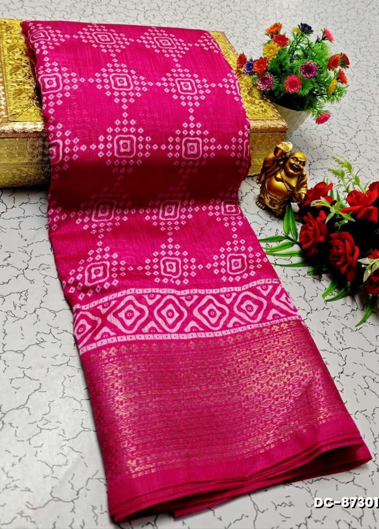 Dailywear cotton sarees all over body peacock designpattern design premium look lightweight comfortable wear - PINK (2)
