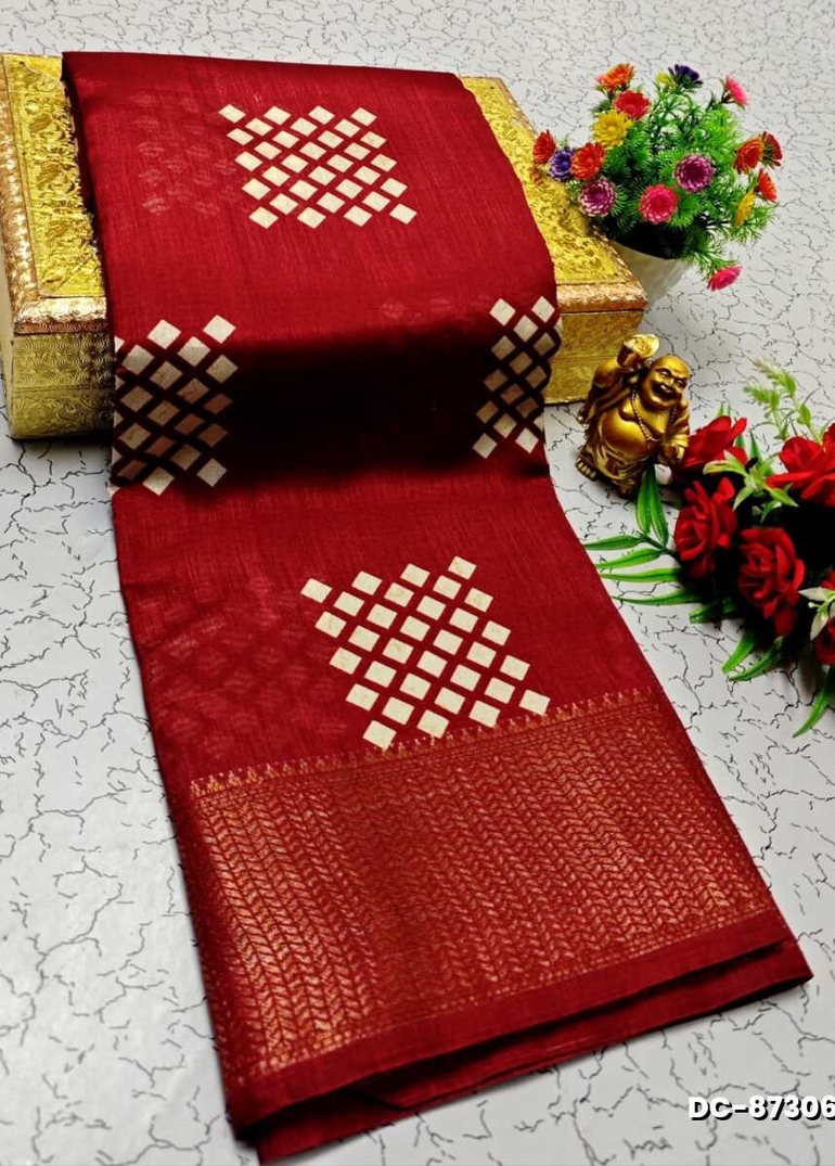Dailywear cotton sarees all over body peacock designpattern design premium look lightweight comfortable wear - MAROON COLOR (2)