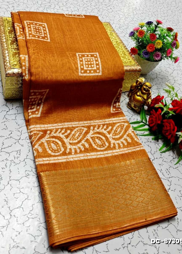 Dailywear cotton sarees all over body peacock designpattern design premium look lightweight comfortable wear - LIGHT ORANGE