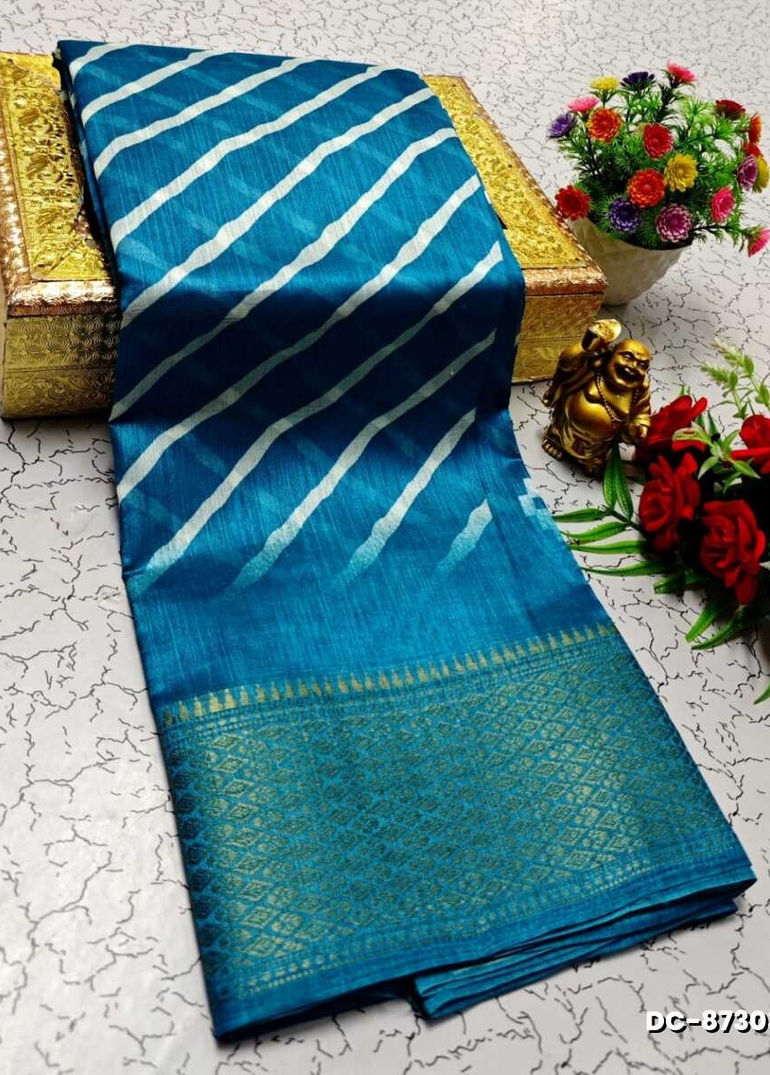 Dailywear cotton sarees all over body peacock designpattern design premium look lightweight comfortable wear - DARK SKY BLUE (3)