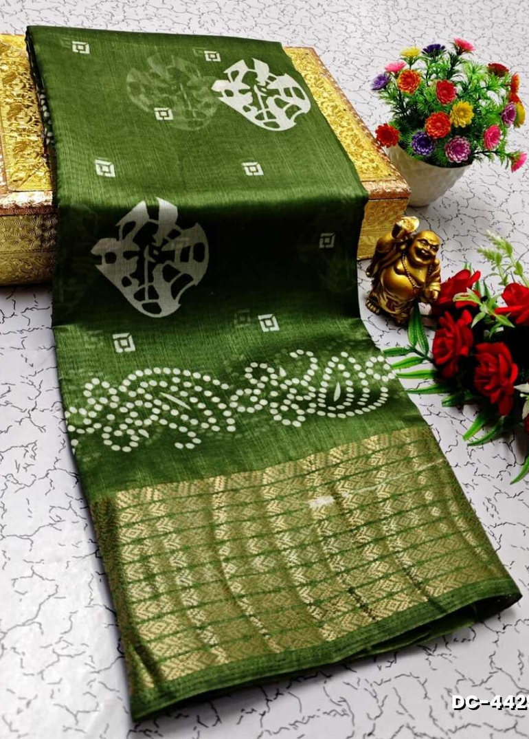 Dailywear cotton sarees all over body peacock designpattern design premium look lightweight comfortable wear - LITE GREEN (1)