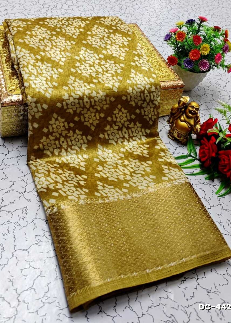 Dailywear cotton sarees all over body peacock designpattern design premium look lightweight comfortable wear - LIGHT SANDLE (1)