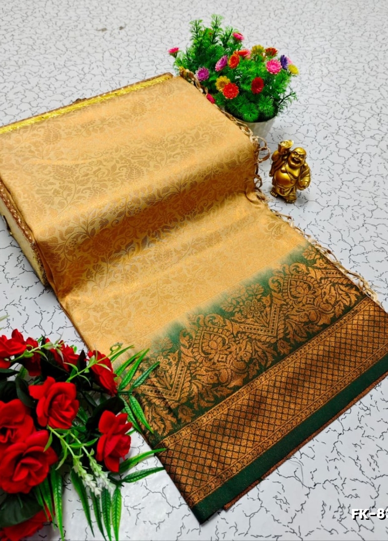 Premium Fancy kubera Softy Saree Rapier Fancy  Light Weight Silk Saree - SANDLE