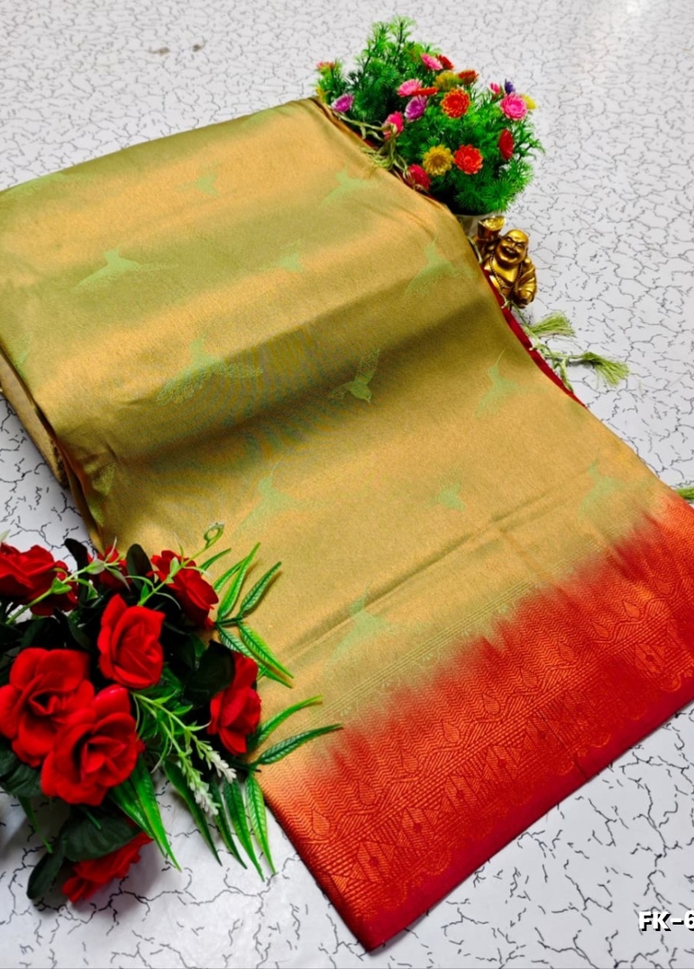 Premium Fancy kubera Softy Saree Rapier Fancy  Light Weight Silk Saree - LIGHT GREEN