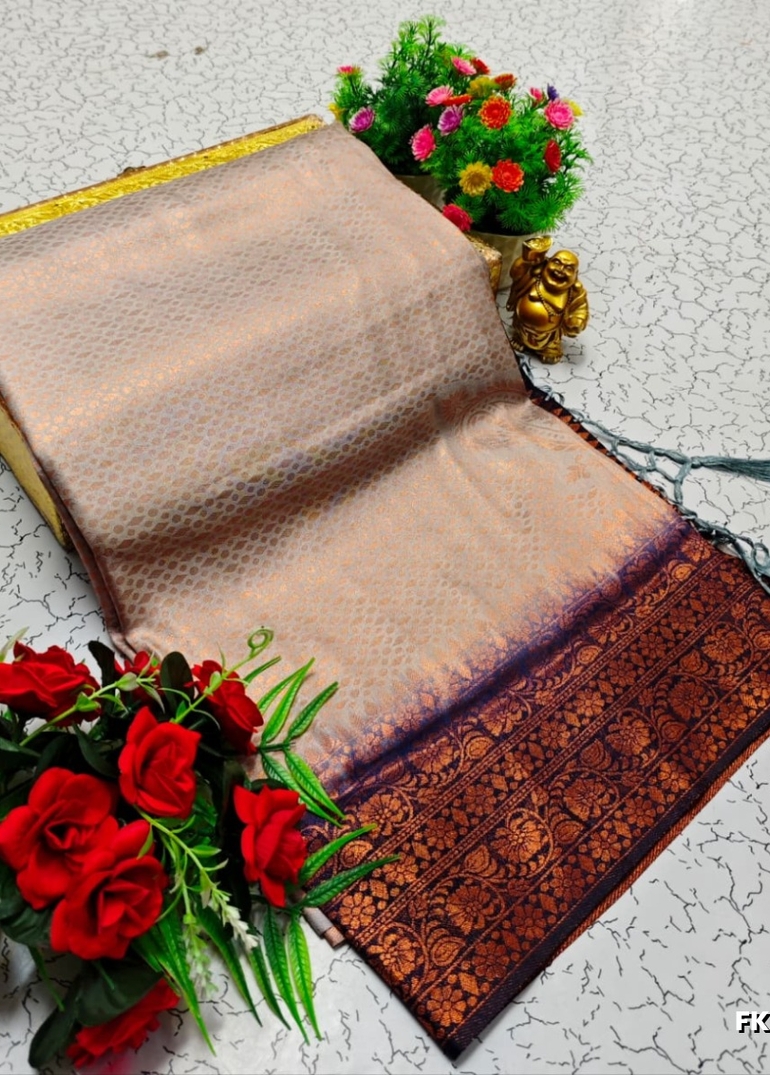 Premium Fancy kubera Softy Saree Rapier Fancy  Light Weight Silk Saree - CHOCOLATE COLOR (1)
