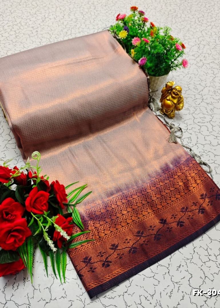 Premium Fancy kubera Softy Saree Rapier Fancy  Light Weight Silk Saree - METALLIC SILVAR