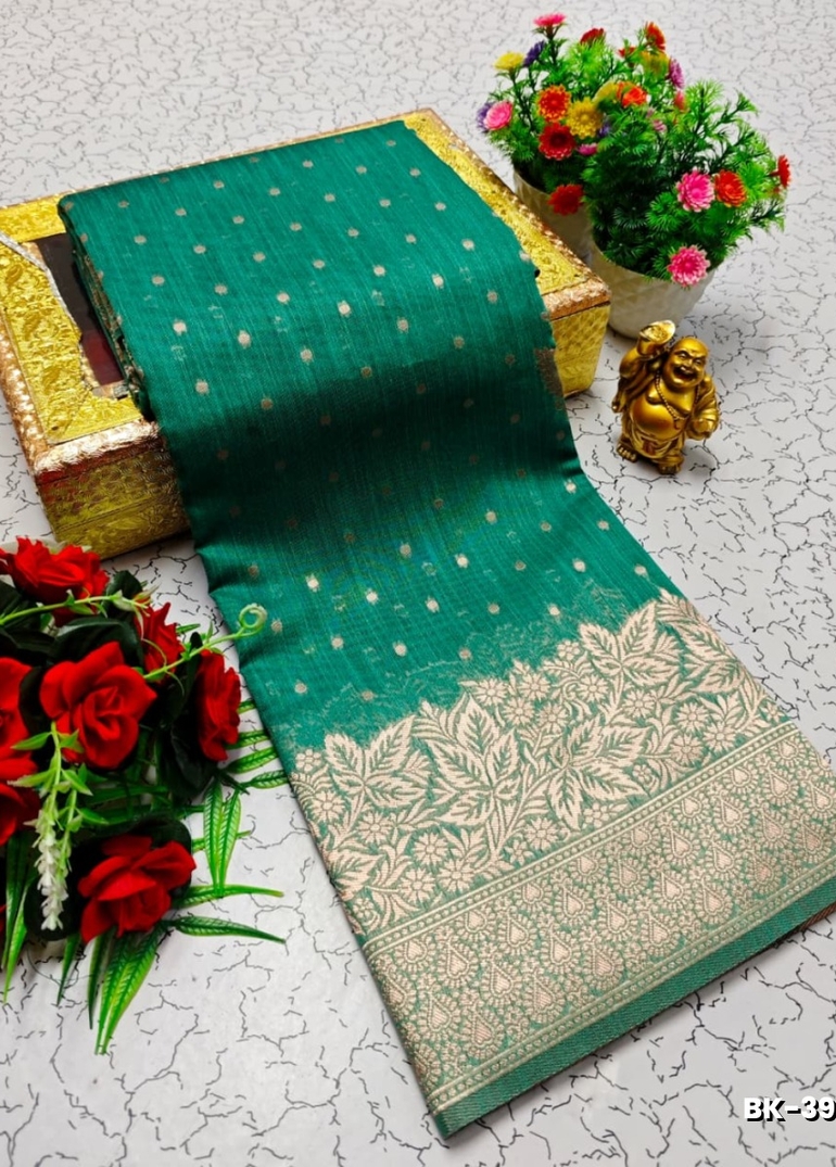 Banarasi with our banarasi cotton fabric — a beautiful fusion of classic artistry and breathable comfort wear saree - TEAL (1)