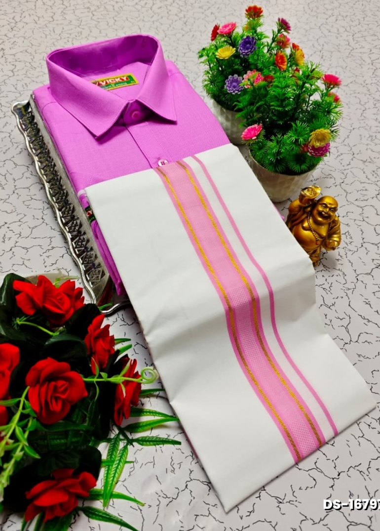 Traditional men  dhoti shirt  trending collection - MAUVE COLOUR