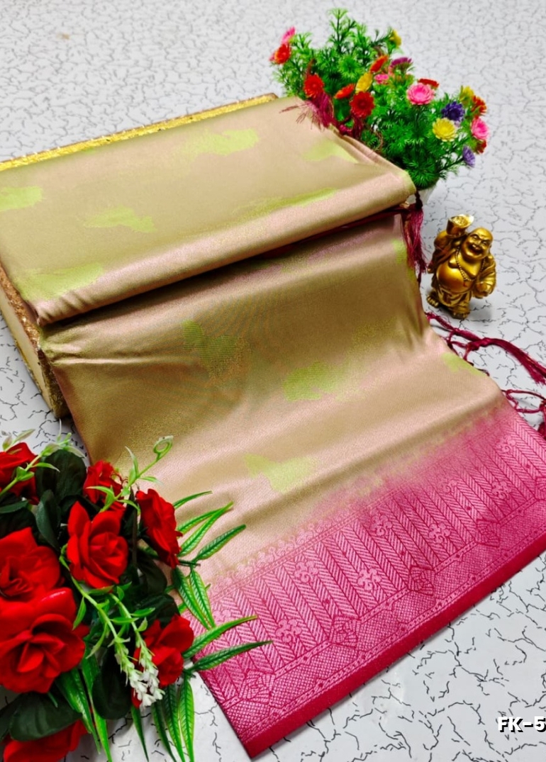 Premium Fancy kubera Softy Saree Rapier Fancy  Light Weight Silk Saree - LEMON GREEN N