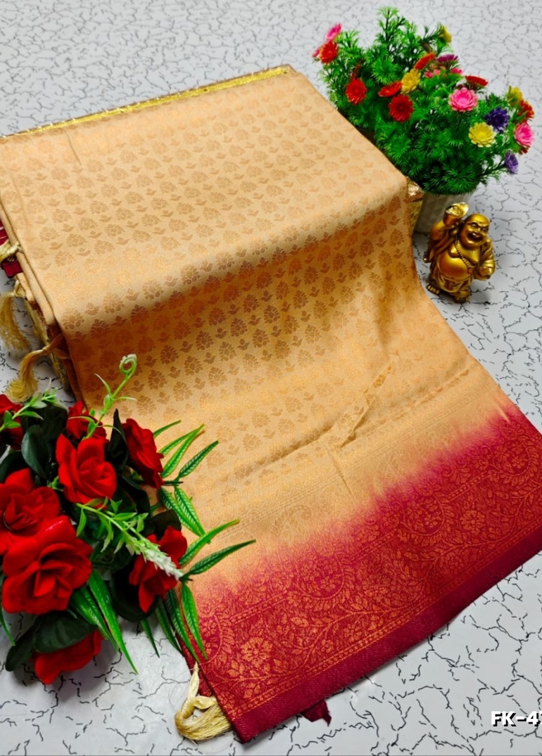 Premium Fancy kubera Softy Saree Rapier Fancy  Light Weight Silk Saree - GOLD (4)
