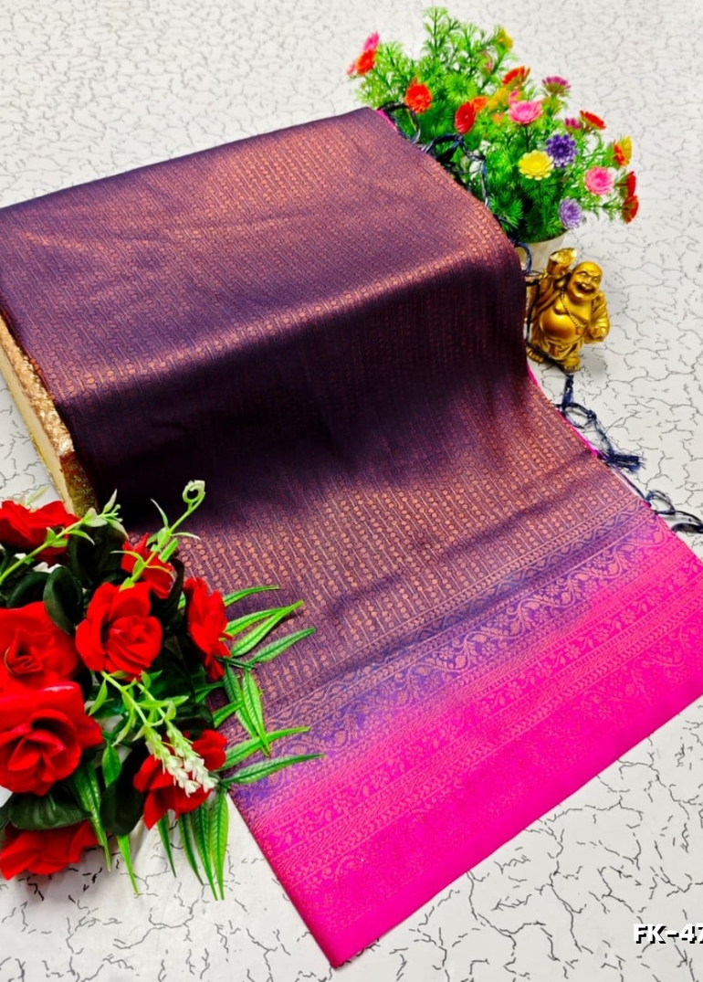 Premium Fancy kubera Softy Saree Rapier Fancy  Light Weight Silk Saree - R BLUE (2)