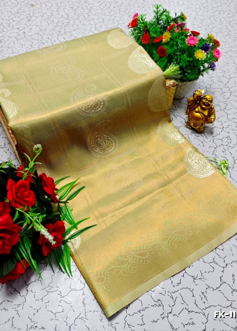 Premium Fancy kubera Softy Saree Rapier Fancy  Light Weight Silk Saree - LIGHT GREEN (4)