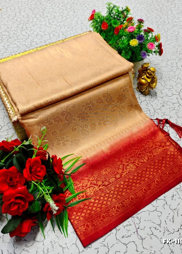 Premium Fancy kubera Softy Saree Rapier Fancy  Light Weight Silk Saree - GOLD (5)