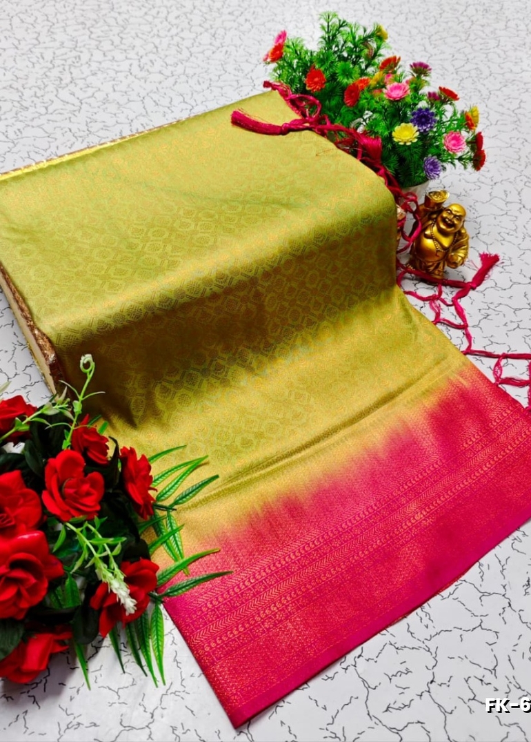 Premium Fancy kubera Softy Saree Rapier Fancy  Light Weight Silk Saree - LIGHT GREEN (5)