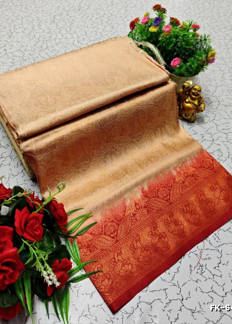 Premium Fancy kubera Softy Saree Rapier Fancy  Light Weight Silk Saree - SANDLE (6)