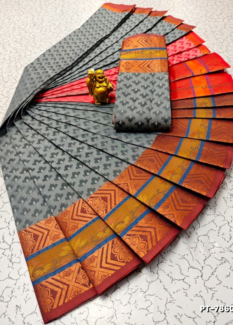 Elampillai Poontamil Saree | Karizma Silk / Soft Silk | 3D Embossed Weave - AS COLOR