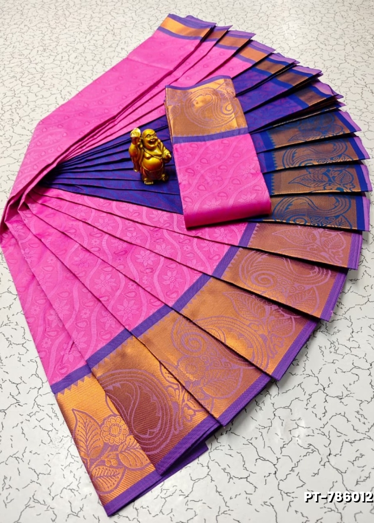 Elampillai Poontamil Saree | Karizma Silk / Soft Silk | 3D Embossed Weave - PINK