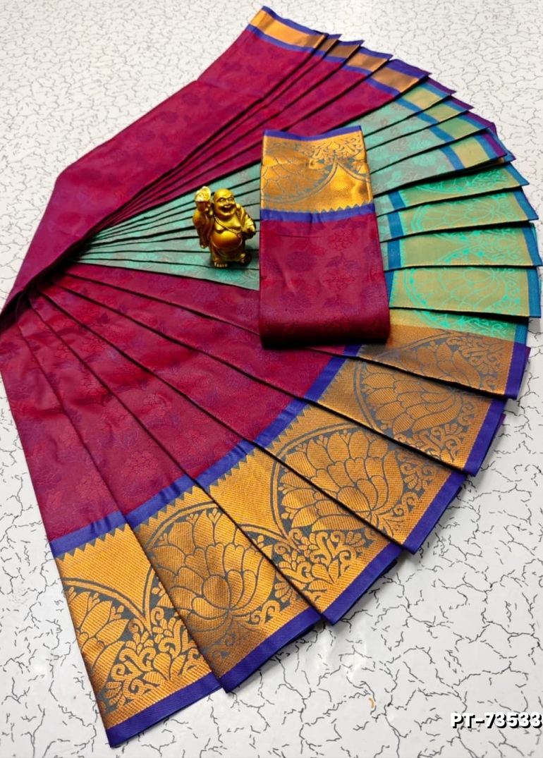 Elampillai Poontamil Saree | Karizma Silk / Soft Silk | 3D Embossed Weave - VADAMALLI