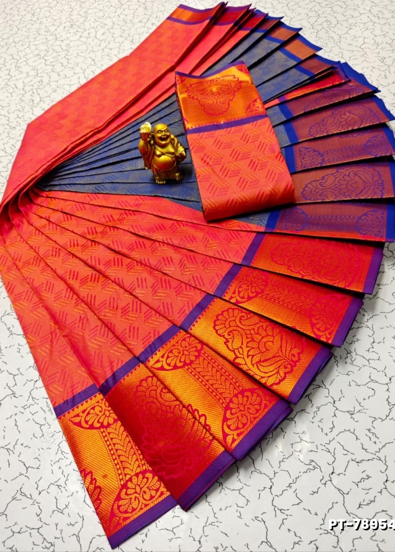 Elampillai Poontamil Saree | Karizma Silk / Soft Silk | 3D Embossed Weave - LIGHT PINK