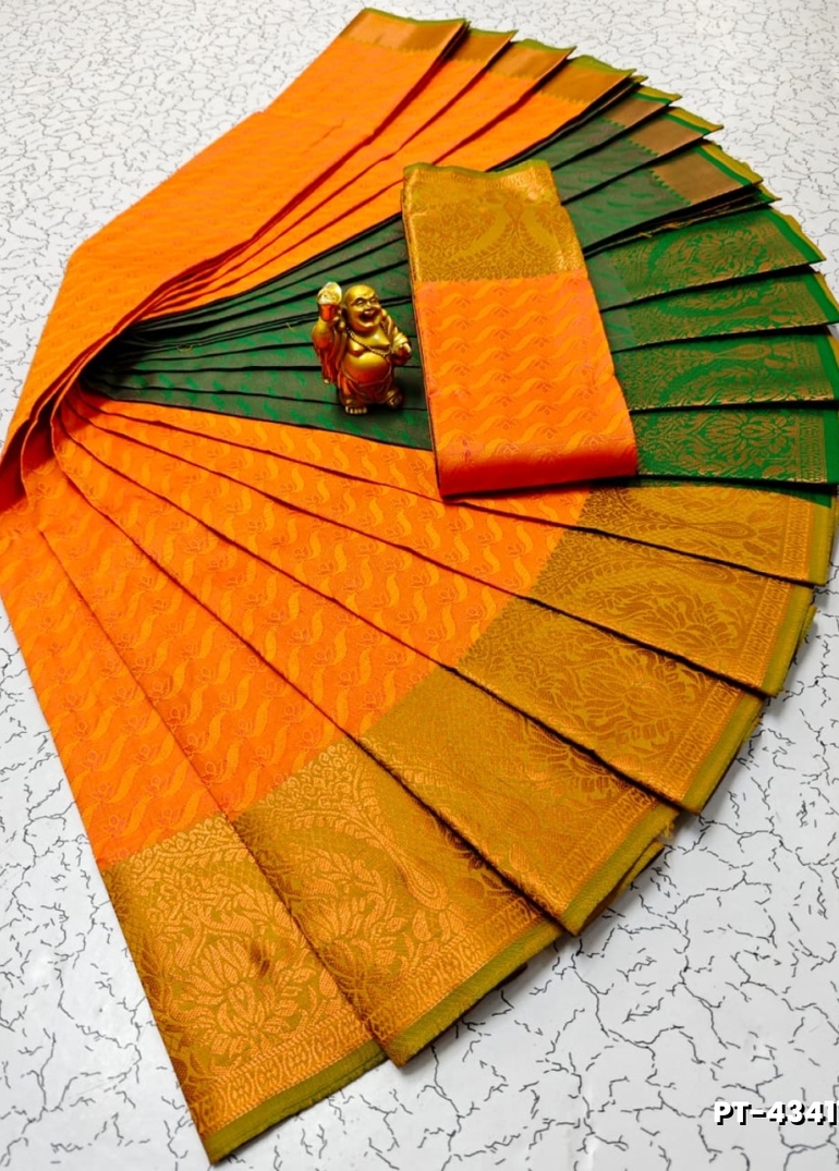 Elampillai Poontamil Saree | Karizma Silk / Soft Silk | 3D Embossed Weave - BRONCE COLOUR