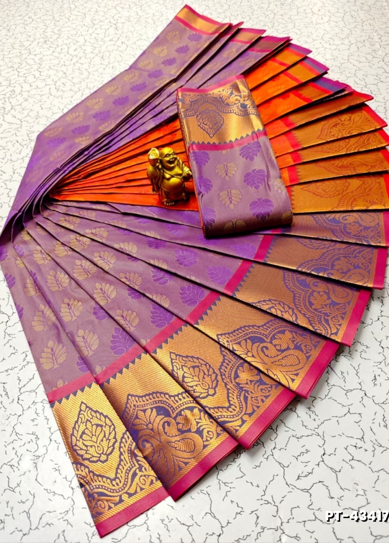 Elampillai Poontamil Saree | Karizma Silk / Soft Silk | 3D Embossed Weave - PLUM COLOUR (3)