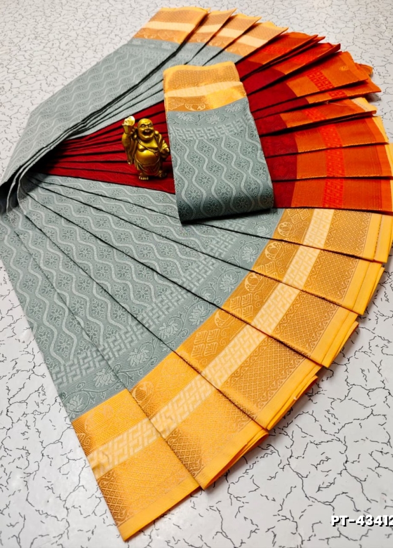 Elampillai Poontamil Saree | Karizma Silk / Soft Silk | 3D Embossed Weave - AS COLOR (3)