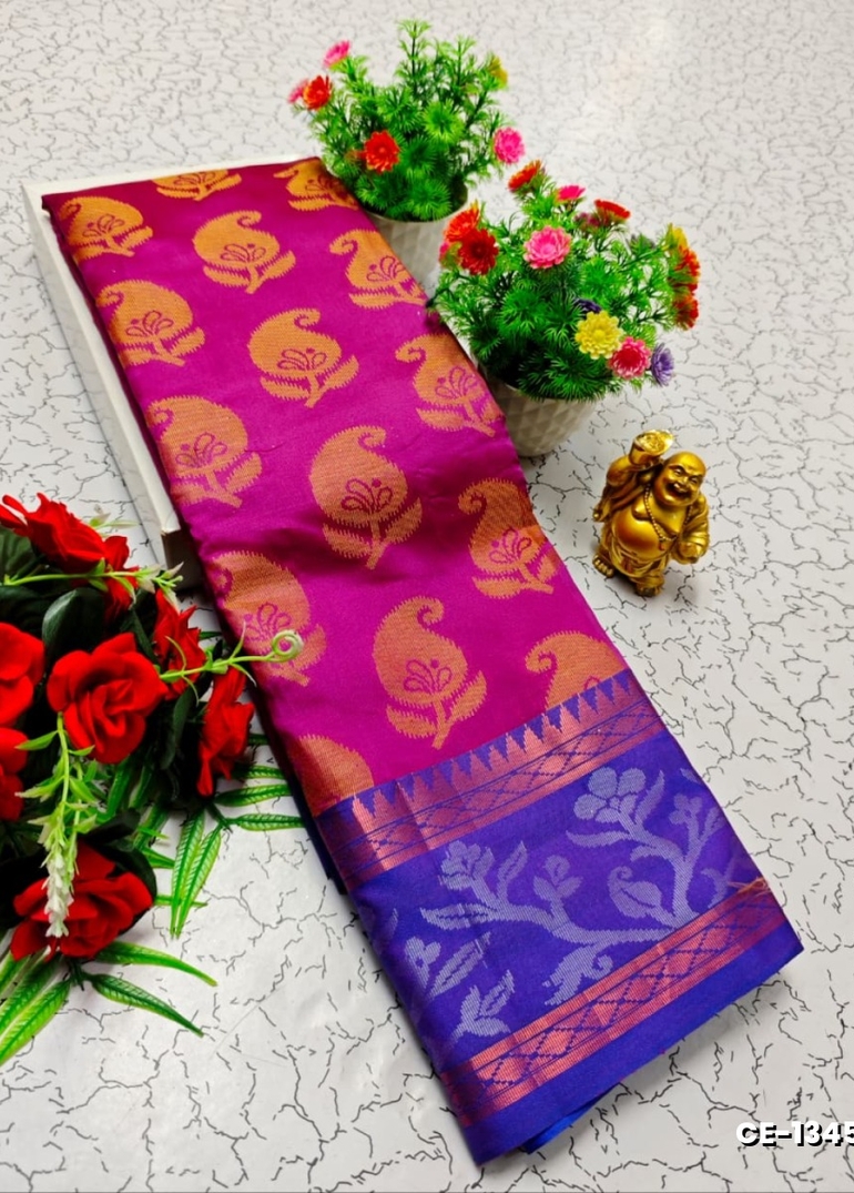 Premium monika soft silk saree rapier fancy light weight silk type sarees flower design function wear - VADAMALLI