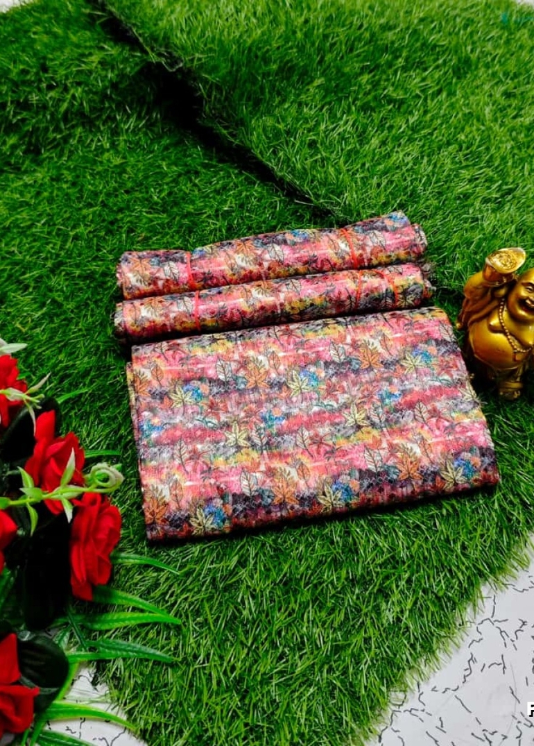 Designer Multi-Color Floral Print Blouse Fabric - CREAM COLOR