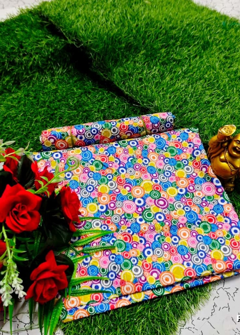 Designer Multi-Color Floral Print Blouse Fabric - MIXED ALL COLOR