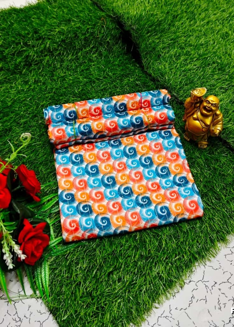 Designer Multi-Color Floral Print Blouse Fabric - MULTI COLOR (2)