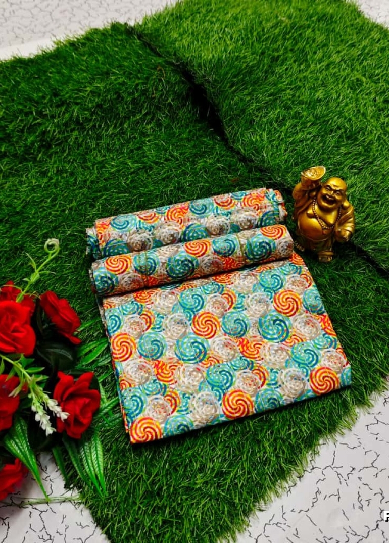 Designer Multi-Color Floral Print Blouse Fabric - MIXED ALL COLOR (2)