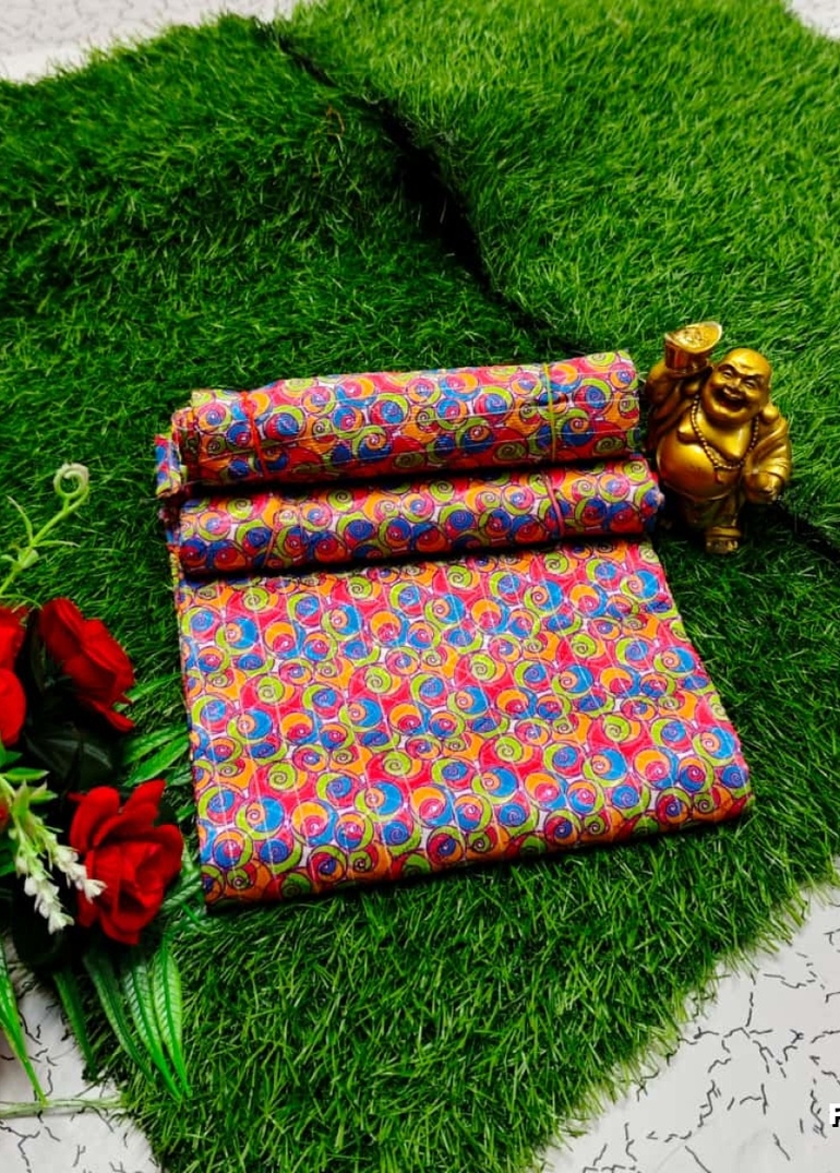 Designer Multi-Color Floral Print Blouse Fabric - MIXED ALL COLOR (3)